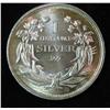 Image 2 : 28. Liberty Seated Dollar Design One Troy Ounce .999 Fine Silver 