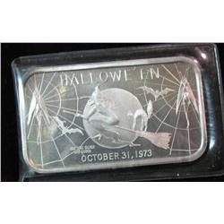 30. "Hallowe'en" October 31, 1973 One Troy Ounce .999 Fine Silver. BU.