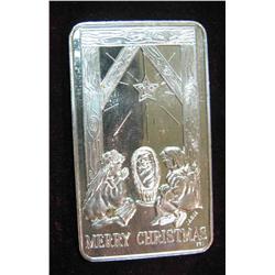 45. "Merry Christmas"  One Troy Ounce .999 Fine Silver Ingot.