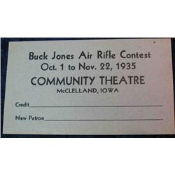 81. 1935 Coupon for "Buck Jones Air Rifle Contest" held at the Community