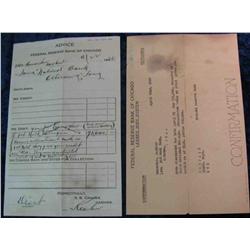 85. 1920 Iowa National Bank of Ottumwa memorabilia to the Federal Reserve
