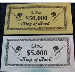 86. Elvis King of Rock $5,000 & $50,000 Scrip.