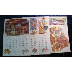 93. 1961 John Morrell & Co. Advertising Calendar pages with Western themes.