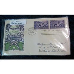 202. 1839-1939 Baseball Centennial First Day of Issue Cover postmarked at