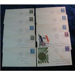 205. (10) 1939 Postmarked Covers including First Days & Iowa Centennials.