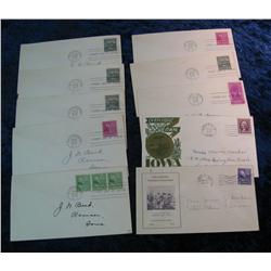 206. (10) 1939 Postmarked Covers including First Days; Iowa Centennial; & 