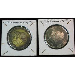 218. 1976 Webster City, Ia. Antique Brass & White Metal Medals. BU. (2 pcs.)