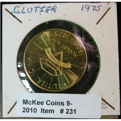 231. 1900-1975 Clutier, Iowa Bright Brass Medal. BU. 34mm.