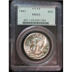 238. 1941 P Walking Liberty Half Dollar. PCGS slabbed MS 63.