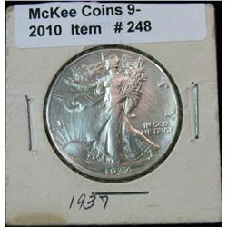 248. 1937 P Walking Liberty Half Dollar. EF 40.