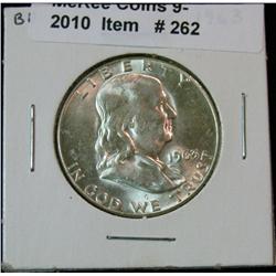 262. 1963 P Franklin Half Dollar. Brilliant MS 64.