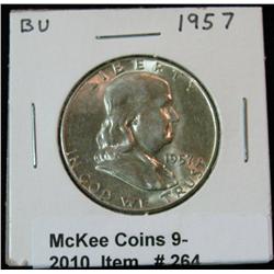 264. 1957 P Franklin Half Dollar. MS 63.