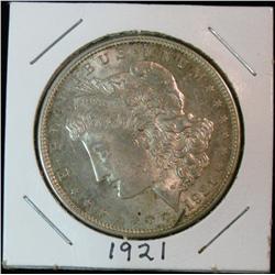 284. 1921 P Morgan Silver Dollar. EF-AU.