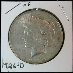 285. 1926 D Peace Silver Dollar. EF 40.
