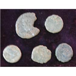 287. (5) Unattributed Ancient Roman Coins dating back nearly 2,000 years.