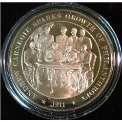 294. 1911 "Andrew Carnegie"  Proof Medal. Encapsulated. 46mm.