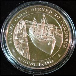 297. 1914 "Panama Canal Opened to Commerce" Proof Medal. Encapsulated. 46mm.