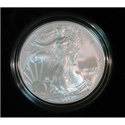301. 2008 W American Eagle BU Silver Dollar. Original as issued in box.