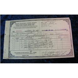 325. Series 1948 Treasury Department Scrip Official Order Form for Opium.