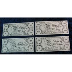 333. Ramkota Inns Scrip $10, $20, $50, & $500 notes. Waterton & Aberdeen,