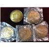 Image 1 : 376. Set of (5) Different Webster City, Iowa Bronze Medals. BU. Includes:
