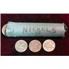 Image 2 : 398. 1958 P Original Unc Roll of Jefferson Nickels. (40 pcs.)