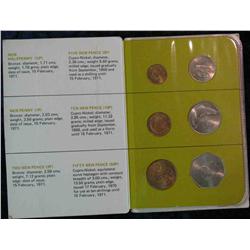 409. 1969-71 Ireland's Decimal Coins. Six-piece. In original holder.