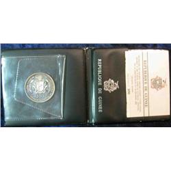 410. 1958-68 Republic of Guinea Proof 200 Francs Guinees. 1000/1000 Silver