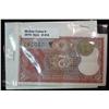 Image 1 : 414. 1981 India Two Rupees Banknote & India 25 Paise Coin.