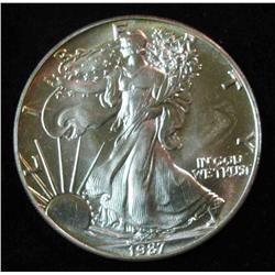 444. 1987 American Eagle Silver Dollar. .999 Fine Silver One Ounce.