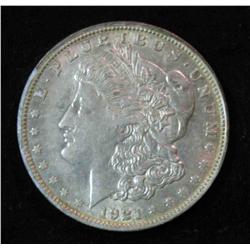 446. 1921 P U.S. Morgan Silver Dollar. EF 40. Toned.