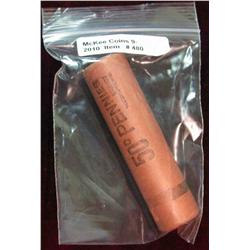 480. 1956 D Original BU Bankwrapped Roll of Lincoln Cents. (50 pcs.).