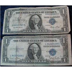 542. Series 1935D & E $1 Silver Certificates. One autographed and the other