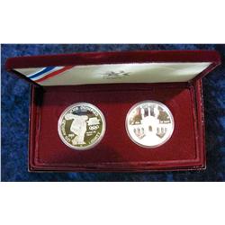 555. 1983 S & 84 S Proof Silver Olympics Dollars. Original as issued.