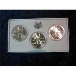 556. 1984 P, D, & S Uncirculated Olympics Silver Dollar. In original case of issue.