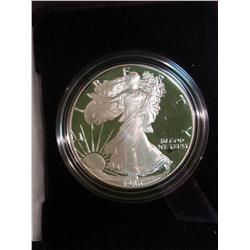 561. 1986 S U.S. American Eagle Proof Silver Dollar in original box as issued.  