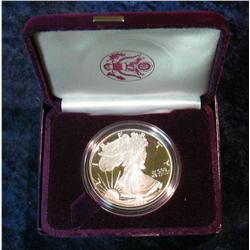 566. 1986 S U.S. American Eagle Proof Silver Dollar in original box as issued.  