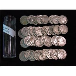 574. Roll of (40) Circulated Old Buffalo Nickels with Indian Heads. In a plastic tube.