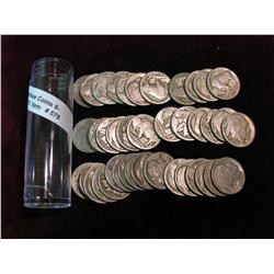575. Roll of (40) Circulated Old Buffalo Nickels with Indian Heads. In a plastic tube.