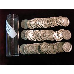 577. Roll of (40) Circulated Old Buffalo Nickels with Indian Heads. In a plastic tube.