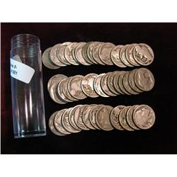 581. Roll of (40) Circulated Old Buffalo Nickels with Indian Heads. In a plastic tube.