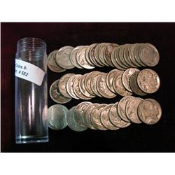 582. Roll of (40) Circulated Old Buffalo Nickels with Indian Heads. In a plastic tube.