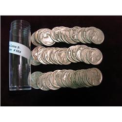 584. Roll of (40) Circulated Old Buffalo Nickels with Indian Heads. In a plastic tube.