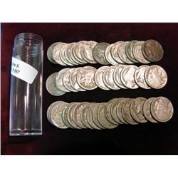 587. Roll of (40) Circulated Old Buffalo Nickels with Indian Heads. In a plastic tube.