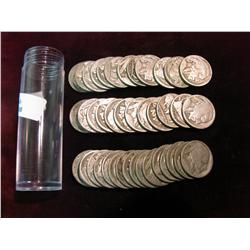 588. Roll of (40) Circulated Old Buffalo Nickels with Indian Heads. In a plastic tube.