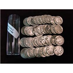 589. Roll of (40) Circulated Old Buffalo Nickels with Indian Heads. In a plastic tube.