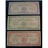 Image 1 : 634. 1951 One, Two, & Three Rectangular Wooden Nickels I.N.A. Convention.