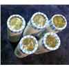 Image 1 : 636. (5) 2005 D "Ocean View" Original Gem BU Bankwrapped rolls of Jefferson Nickels.