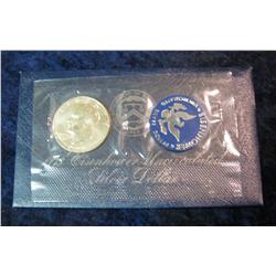 659. 1973 S Silver Eisenhower Dollar in original Government issued blue pack.