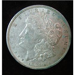 696. 1921 D Morgan Silver Dollar. EF 40.